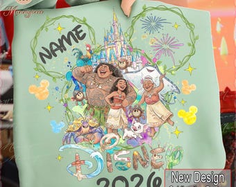 Custom Name Cute Princess  2026 Shirt Design for Boys & Girls PNG, Mouse Head And Castle Clipart, Matching Vacation Outfits, Digital File