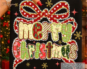 Merry Christmas PNG, Christmas Glitter Coquette Bow PNG, Preppy Christmas Shirt Png, Trendy Christmas Png, Xmas Png, Digital Download