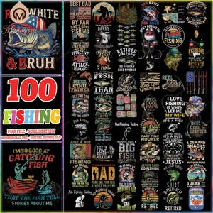 100 Fishing Png Bundle, Fish Png Bundle, Fishing Lovers Png, Here Fishy Png, Fishing Shirt Designs Png, Reel Cool Father Png, Digital File