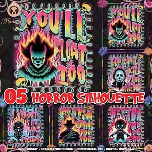 Horror Spooky Silhouette PNG Bundle, Love Horror Movies, Horror Quotes Png, Scary Bundle, Fire Effect Design, Commercial Use, Digital File
