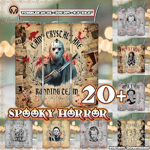 22 Designs Vintage Horror PNG Bundle, Love Horror Movies, Horror Newspaper png, 20oz Skinny Tumbler Sublimation Designs Png, Digital File