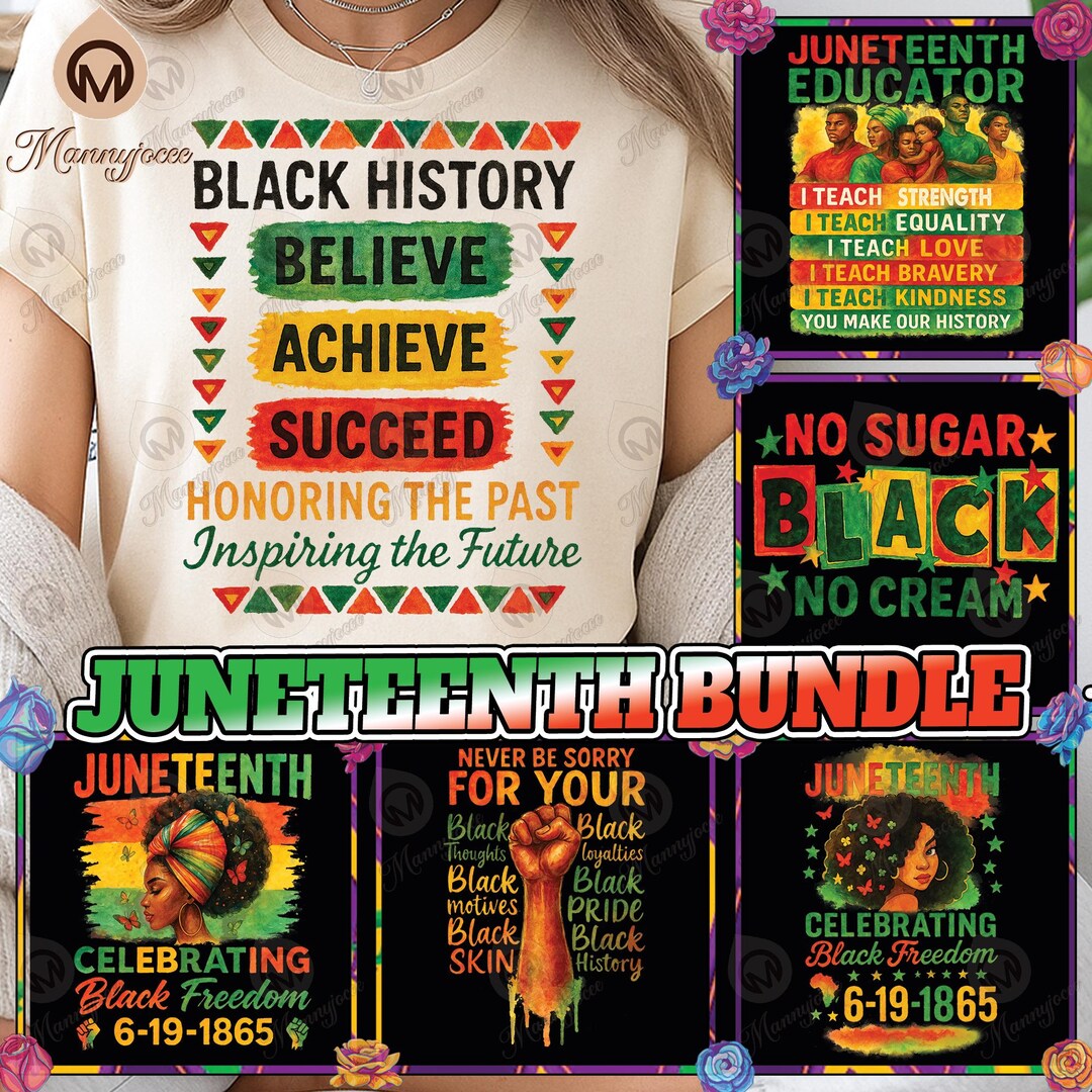 6 Designs Juneteenth Png Bundle, Juneteenth Educator Png, Juneteenth ...