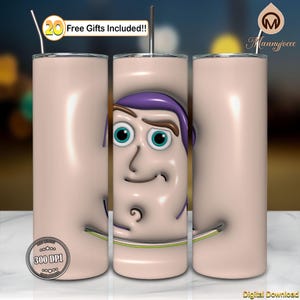 Astronauta Png, Personaje De Dibujos Animados Png, Diseño Inflado 3D Png, Cara De Dibujos Animados, Diseño De Sublimación De Vaso Delgado De 20 Oz Png, Archivo Digital