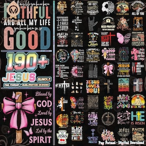 190+ Files Jesus Christian PNG Bundle, Retro Christian bundle Png, Religious Png, Bible Verse Png, Jesus Silhouette Png, Digital File