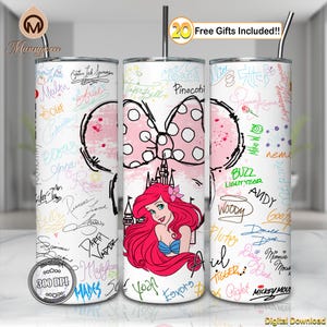 Cute Princess Png, Cartoon Signature Png, Mouse Head Png, Castle Cartoon Png, 20oz Skinny Tumbler Sublimation Design Wrap Png, Digital File
