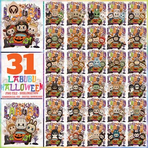Monster Doll Halloween PNG Bundle, Cute Doll Clipart, Cartoon Horror Superhero Png, Halloween Shirt Designs, Commercial Use, Digital File