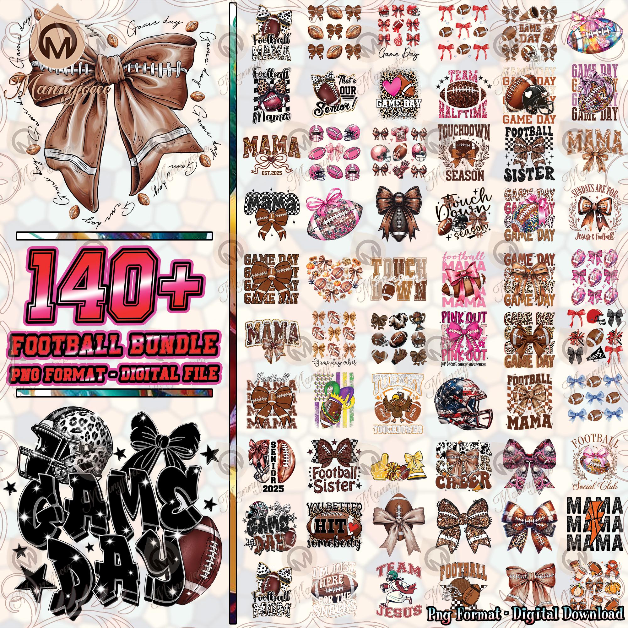 147 Files Football Png Bundle, Football Team Png, Mother Day Png, Football Mama Png, Game Day Png, Football Design Png, Digital File