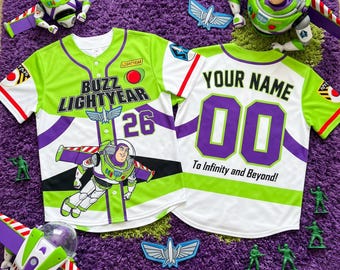 Custom Buzz Lightyear Jersey, Toy Story Baseball Shirt, Personalized Pixar Family Vacation Matching Outfit Gift, Y2K Jersey