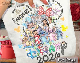 Diseño de camiseta de extraterrestre azul 2026 con nombre personalizado para niños y niñas (PNG), cabeza de ratón - Clipart de castillo, conjuntos de vacaciones a juego, descarga digital