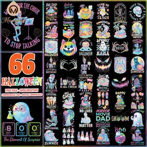 Halloween PNG Bundle, Halloween Vibes Png, Trick Or Treat Png, Halloween Pumpkin, Halloween Neon Color Design, Commercial Use, Digital File