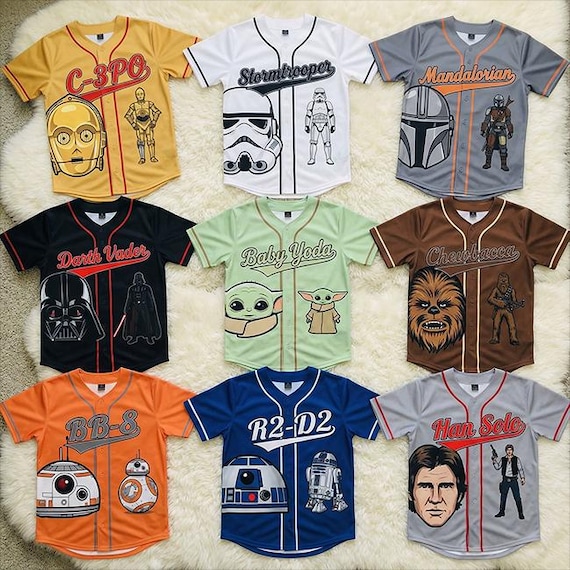 Star Wars Baseball Jersey Custom Name, Darth Vader Baby Yoda Shirt