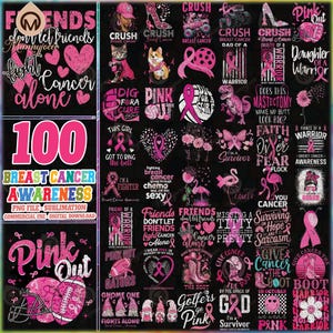 Breast Cancer PNG Bundle, Breast Cancer Awareness Png, In October We Wear Pink Png, Support Squad Png, Pink Ribbon Png, Digital File