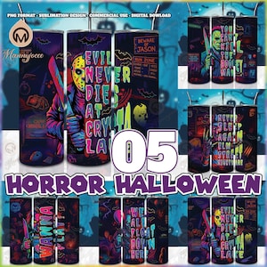Horror PNG Bundle, Horror Quote Png, Horror Halloween Clipart, 20 Oz Skinny Tumbler Sublimation Png, Horror Tumbler Wraps, Digital File