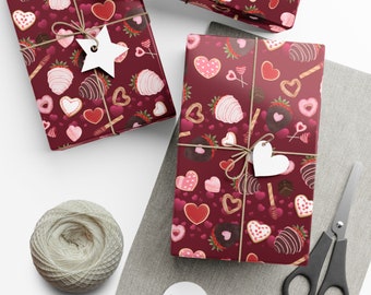Candied Strawberry Gift Wrap Papers