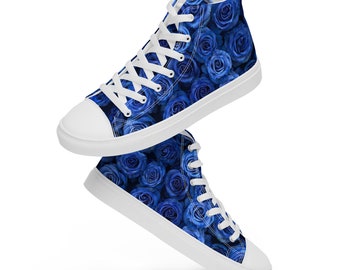 Damen-High-Top-Sneaker aus Canvas mit Blumenprint.