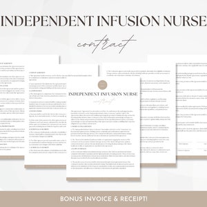 Infusion Nurse Independent Contractor Agreement, Editable IV Nurse Forms, 1099 Contract Template, Independent Contractor Agreement Services