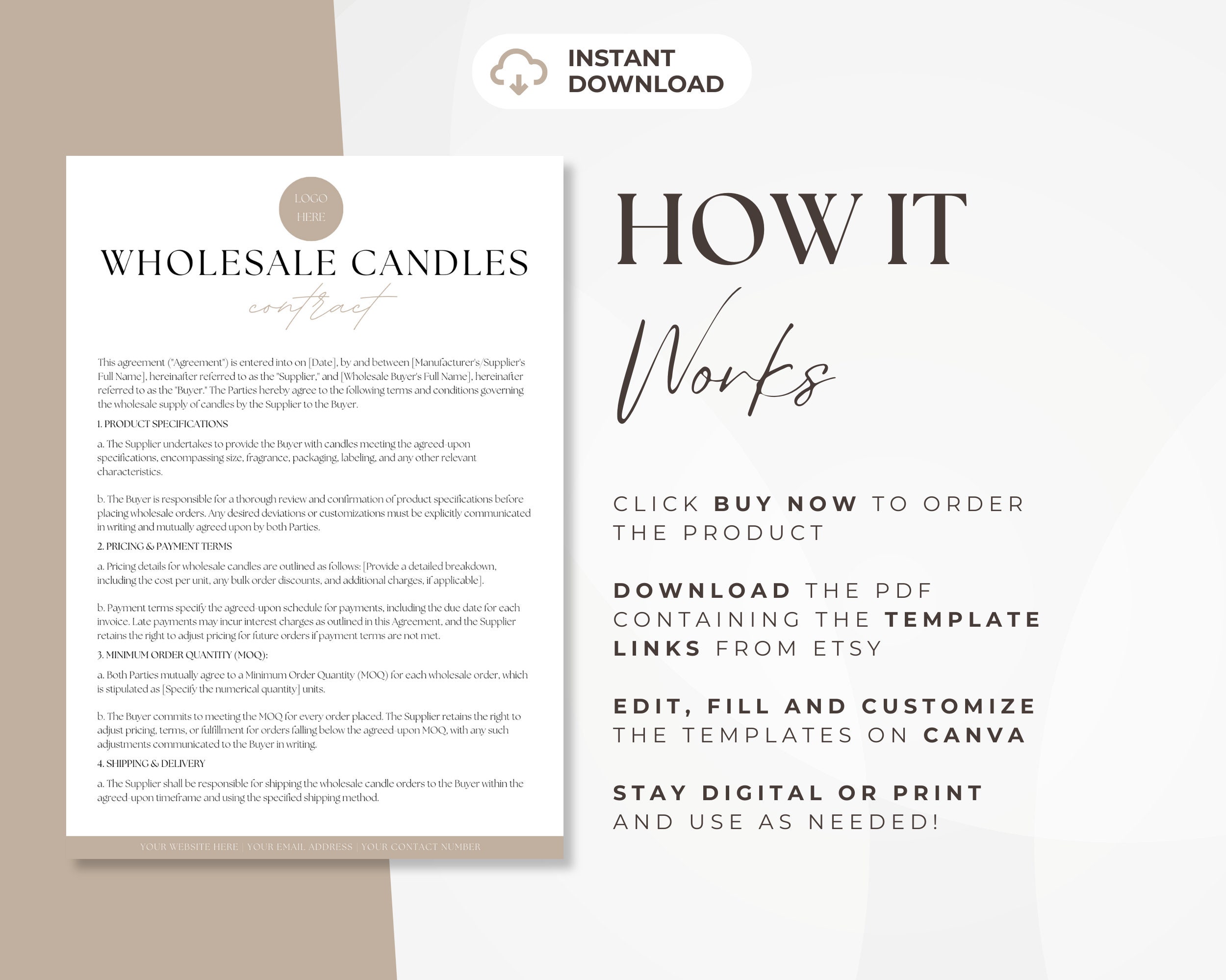 Wholesale Candles Contract, Small Candle Business Owner Services