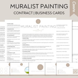 Modèle de contrat modifiable de muraliste, Contrat de décoration murale, Contrat d'art mural personnalisé, Services professionnels de décoration murale, Forme juridique d'artiste
