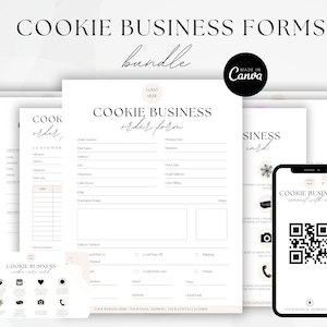 Cookie Business Forms Bundle, Bakery Bestellformulare, Cookie Care Card, Expense Tracker, Preisliste, Expense Tracker