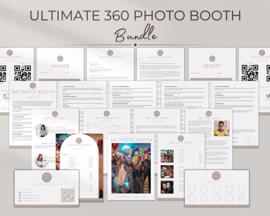 360 Photobooth Contract Template Bundle, Video Booth Forms Agreement ...