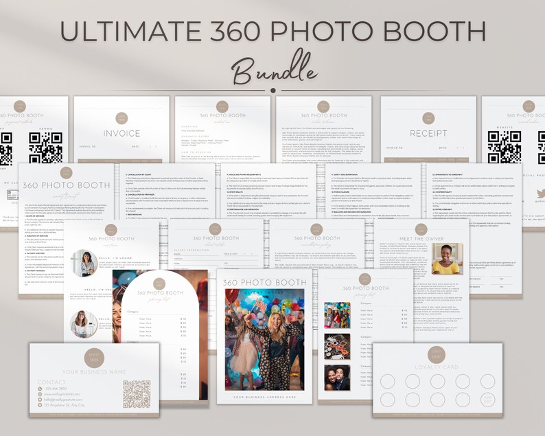 360 Photobooth Contract Template Bundle, Video Booth Forms Agreement ...