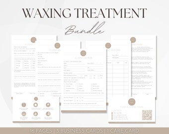 Formularios de admisión de clientes para tratamientos de depilación, formularios de consentimiento editables para esteticistas, kit de consulta para depilación, paquete de tarjetas de cuidados posteriores al tratamiento de spa