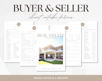 Buyer & Seller Client Intake Forms, Real Estate Client Questionnaire, Realtor Business Forms, Client Onboarding Kit, Buyer Consultation Form
