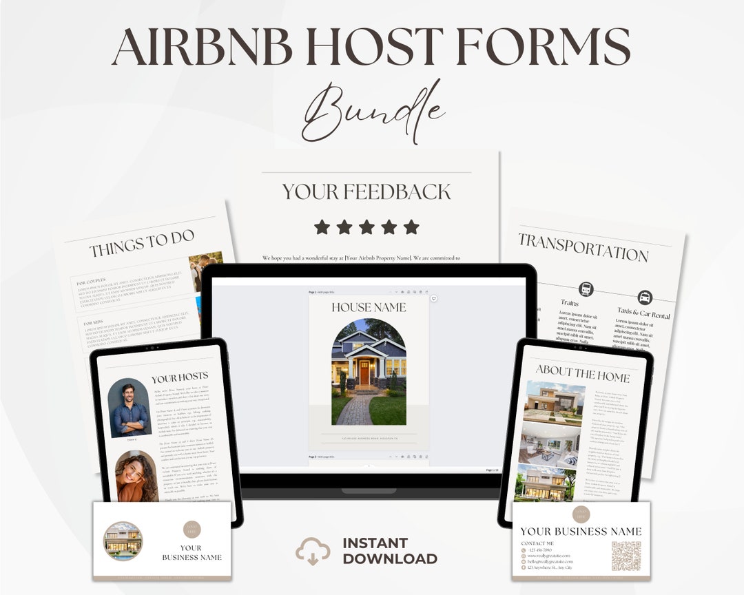 Airbnb Host Forms Bundle Editable Airbnb Signs Book Etsy