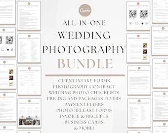 Wedding Photography Forms Bundle, Contract for Photographers, Photography Pricing Guide, Photographer Brochure Forms, Canva Templates