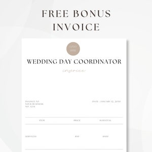 Wedding Day Event Coordinator Contract, Editable Wedding Services Agreement, Day of Wedding Coordination Invoice, Instant Download image 6