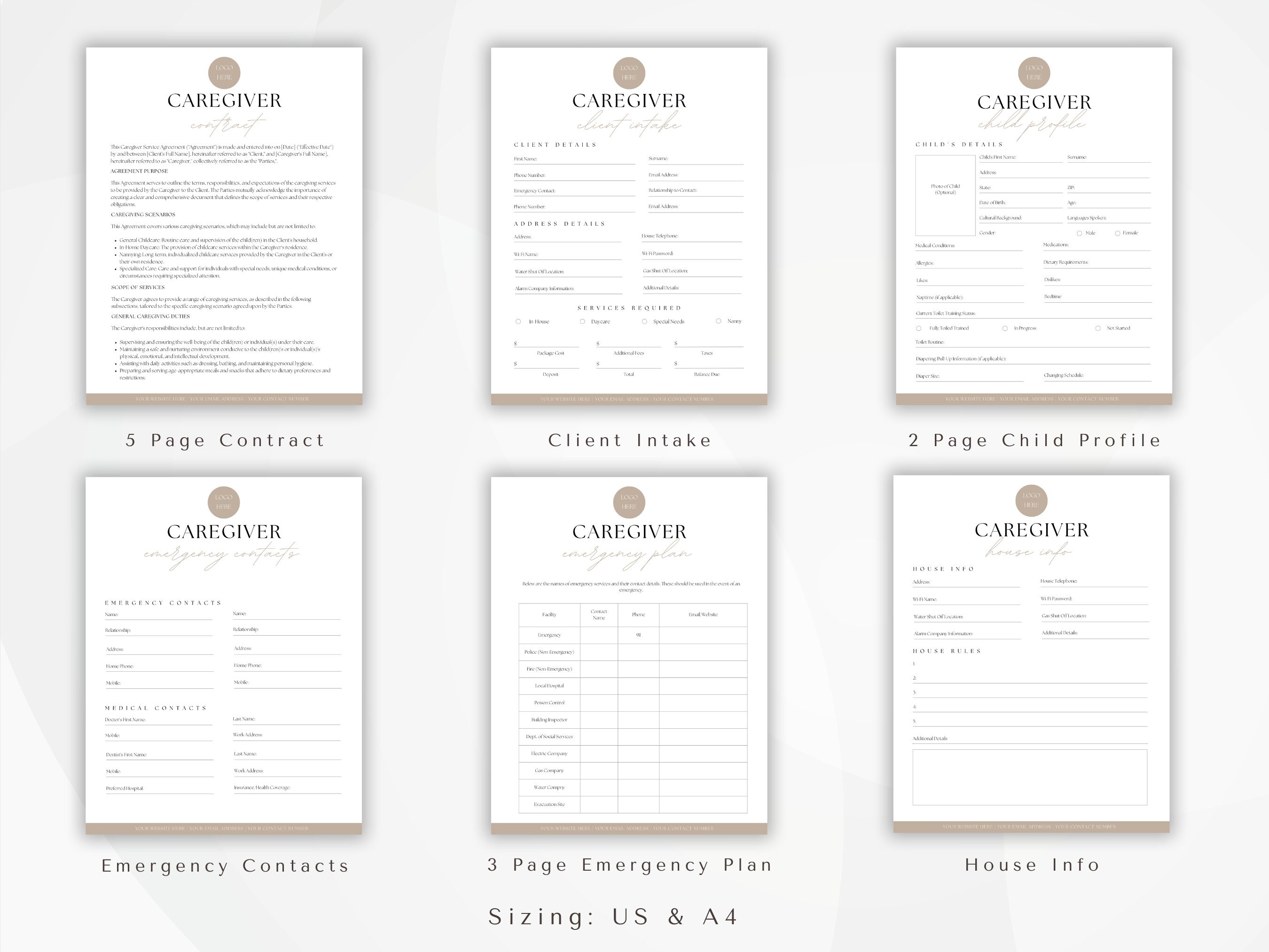 Babysitter Forms Bundle Caregiver Contract Agreement Nanny Services babysitter-forms-bundle-caregiver-contract-agreement-nanny-services