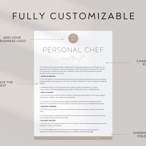 Personal Chef Contract Template Private Chef Agreement Template Personal Chef Contract Template Private Chef Agreement Template