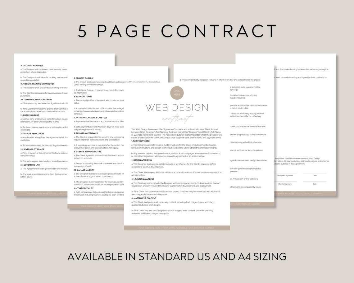 Web Design Contract Example Web Design Contract, Website Design Contract Template, Freelance Web ...
