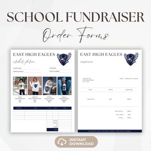 Spirit Wear Bestellformular, bearbeitbare Fundraiser Bestellrechnungsvorlage, Schul PTA Flyer, 2 Seitenvorlage, Schulgeldbeschaffung, Sofortiger Download
