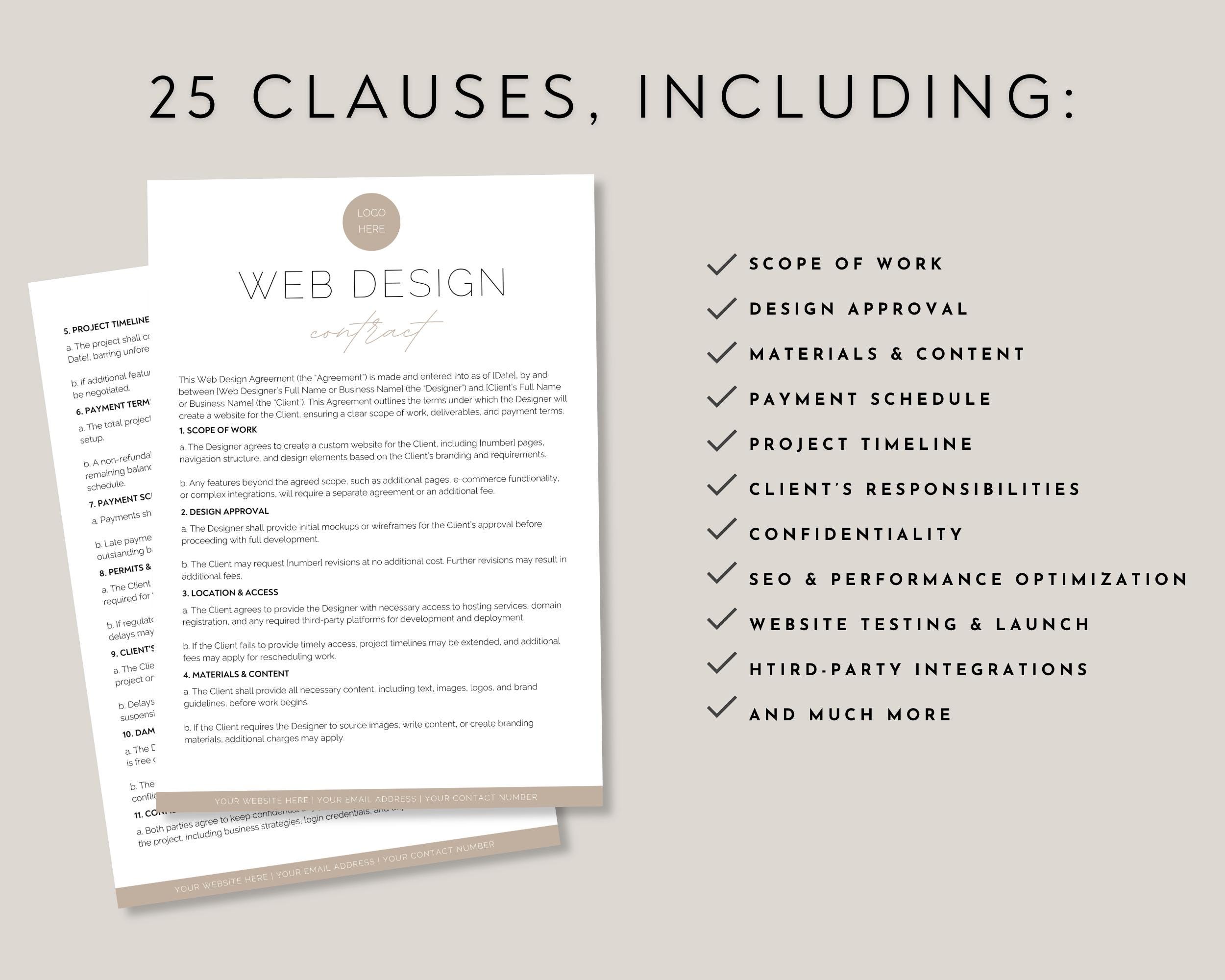 Web Design Contract Example Web Design Contract, Website Design Contract Template, Freelance Web ...