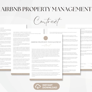 Airbnb Property Management Contract, Editable VRBO Short-Term Rental Agreement Template, Property Management Invoice, Instant Download