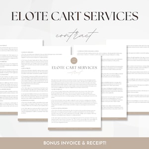 Elote カート サービス契約、編集可能なカート サービス契約、ベンダー ストリート カード ビジネス フォーム、Elotero 契約テンプレート フォーム