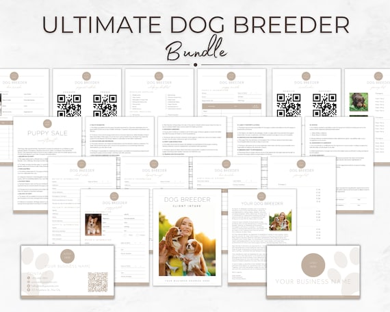 Dog Breeder Starter Kit, Breeder Forms, Whelping Charts, Puppy Sale Contract, Whelping Records, Puppy Medical Records, Puppy Charts