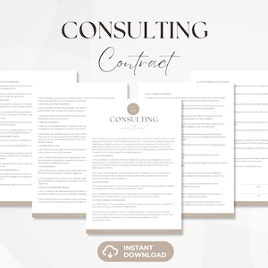 Consulting Contract, Consultant Services Agreement, Consultation Services Contract, Editable Consulting Contract Template, Canva