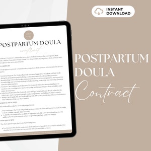Postpartum Doula Contract, Doula Business, Doula Templates, Editable Doula Contract Template, New Client Handouts, Doula Business Template