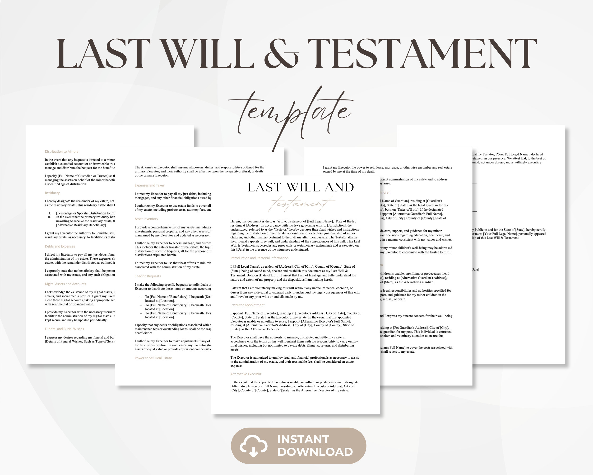 last will and testament template - etsy australia