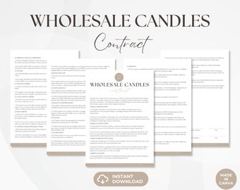 Wholesale Candles Contract, Small Candle Business Owner Services Agreement, Candle Selling Contract Template, Instant Download