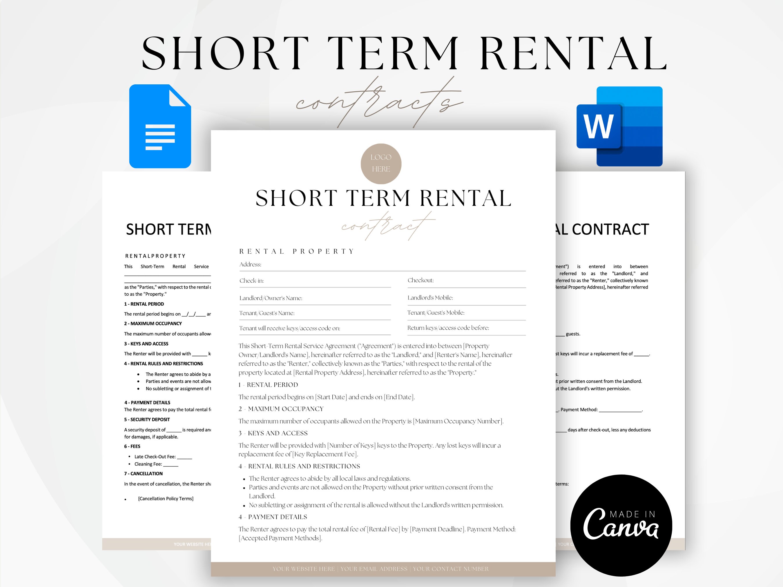 Short Contract Short Term Rental Agreement Contract, House Rental Services Agreement ...