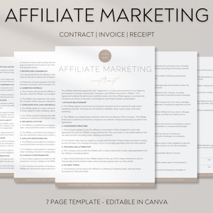 Affiliate Marketing Contract Template, Affiliate Program Contract, Affiliate Sales Partnership Contract, Referral Program Agreement