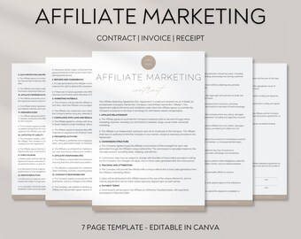Affiliate Marketing Contract Template, Affiliate Program Contract, Affiliate Sales Partnership Contract, Referral Program Agreement