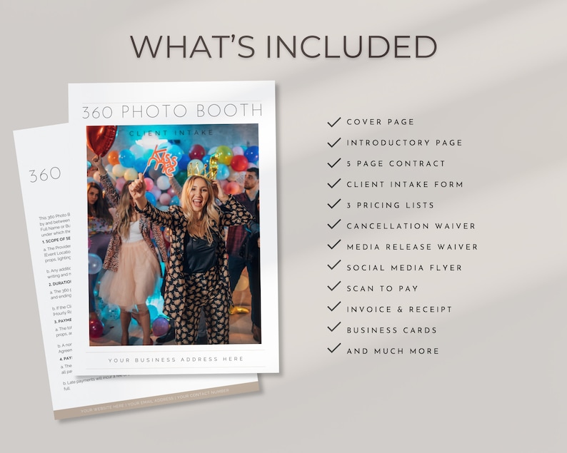360 Photobooth Contract Template Bundle, Video Booth Forms Agreement ...