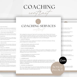 Life Coaching Contract Template, Life Coach Agreement, Mentoring Services, Client Intake, Editable Forms for Coaching Clients