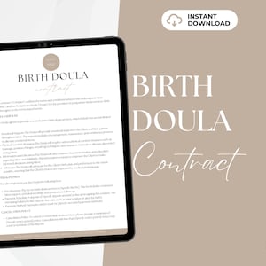 Birth Doula Contract, Doula Business, Doula Templates, Editable Doula Contract Template, New Client Handouts, Doula Business Template
