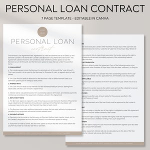 Persoonlijke leningsovereenkomst, leningsovereenkomst, sjabloon persoonlijke lening, leningcontract, persoonlijke lening, schuldbekentenis, leningsformulier, promesse