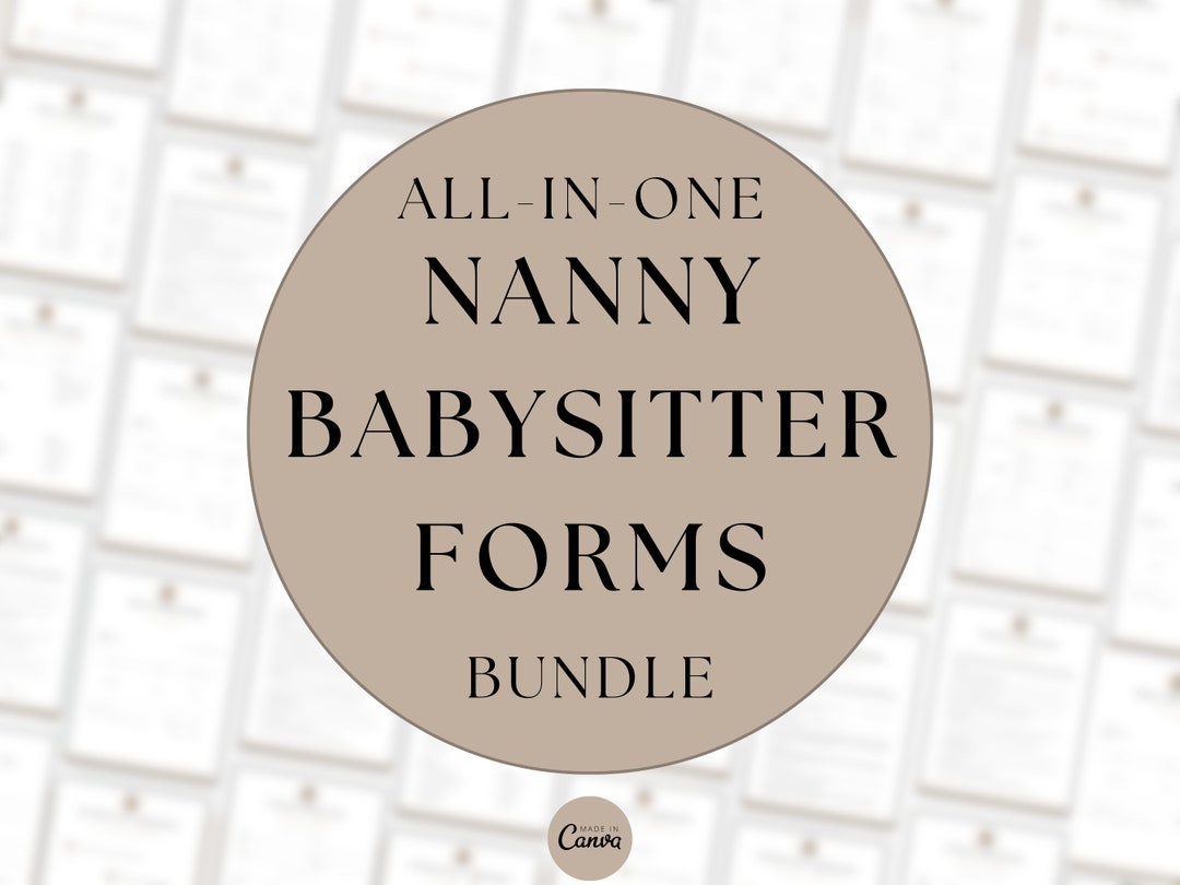 Editable Nanny Binder, Babysitting Forms Bundle, Nanny Planner Template